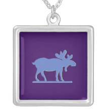 Blue Moose - PurpleBkg Pendant