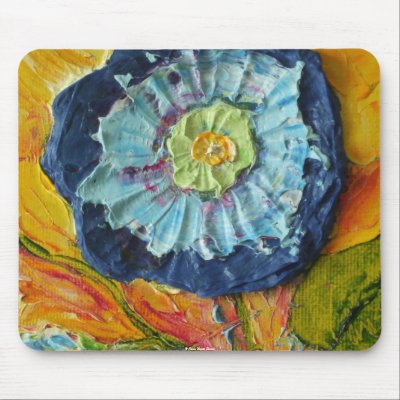Blue Morning Glory Mouse Pad by OriginalsbyParis