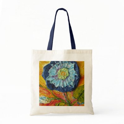 Blue Morning Glory Tote Bag by OriginalsbyParis