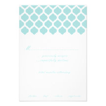 Blue Moroccan Pattern Wedding Party RSVP Cards