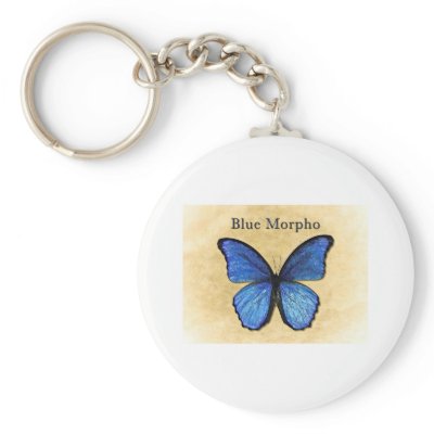 Blue Morpho Butterfly Key Chain by Boehm_graphics