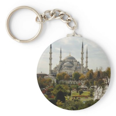Blue Mosque Keychains by VectorGraphics
