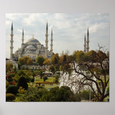 Blue Mosque Print by VectorGraphics