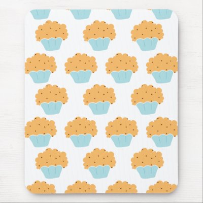 Blue Muffin pattern Mousepad by AgathaCastro