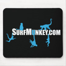 Blue munkeys in the Hanging Munkeys design Mouse Mats