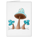 Blue Mushrooms Card