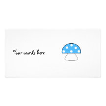 Blue mushrooms personalized photo card