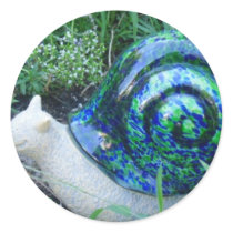 Blue n Green Garden Snail Sticker