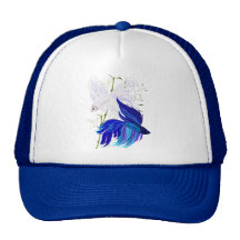 Blue 'n' White Siamese Fighting Fish Hats
