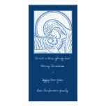 Blue Nativity Customized Photo Card