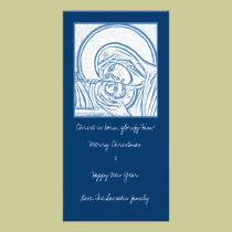 Blue Nativity photo cards