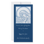 Blue Nativity Customized Photo Card