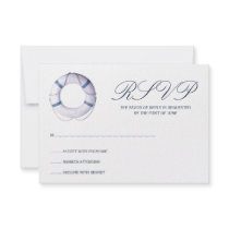 Blue Nautical Life Ring Response Card Custom Announcement