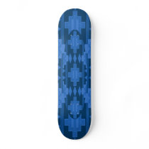 Blue Navajo Pattern Skateboard