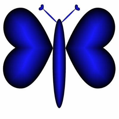 Blue Neon Hearts Butterfly by Love_em_Hearts