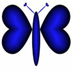 Blue Neon Hearts Butterfly photo sculptures