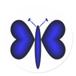 Blue Neon Hearts Butterfly