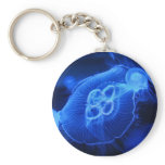 Blue Neon Jellyfish Key Chain