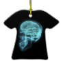 Blue Neon Side View X-ray Skull on Black