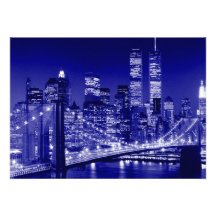 Blue New York City Invitation