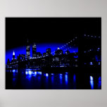 Blue New York City Poster Print