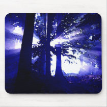 Blue Night Trees Mouse Pads