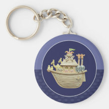 Blue Noah's Ark Key Chain