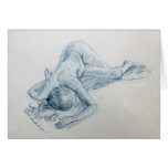 Blue Nude Greeting Card
