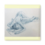 Blue Nude Refrigerator Magnet