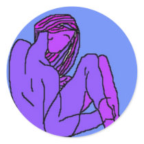 blue nude sticker
