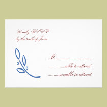 Blue Olive Branch RSVP invitations