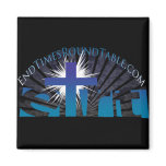 Blue on Black Rising Sun Fridge Magnets