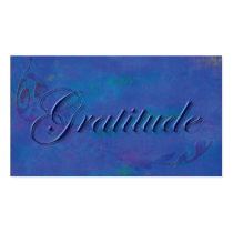 Blue on Blue Script Gratitude Affirmation Card