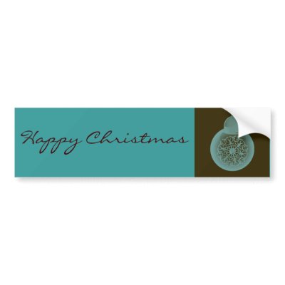 Blue on Brown Christmas Ornament Bumper Sticker by rspears01
