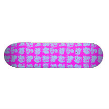 blue on pink zodiac animals skate board