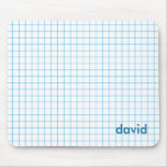 Blue on White Grid mousepads
