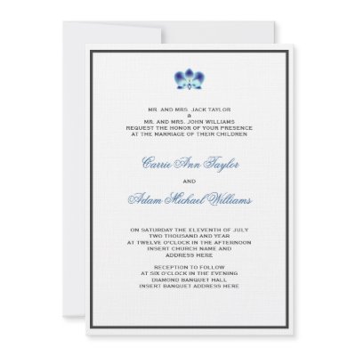 Blue Orchid Invitation by InspiredWeddings