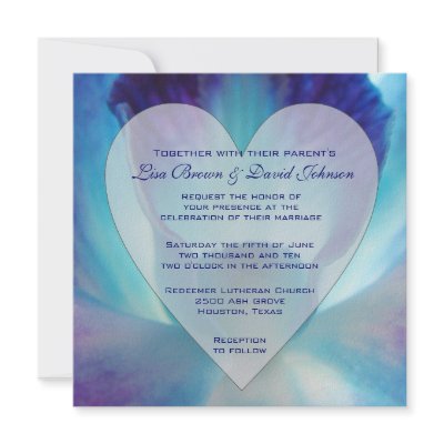 Blue Orchid Wedding Invitation by Koobear