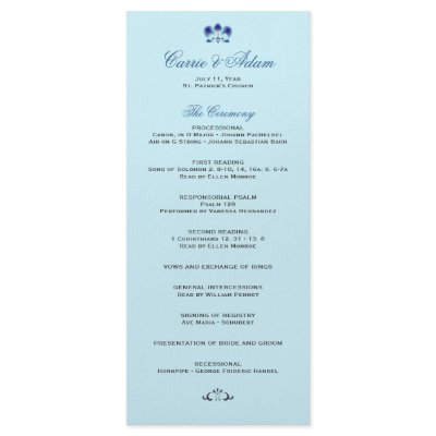 Blue Orchid Wedding Program by InspiredWeddings