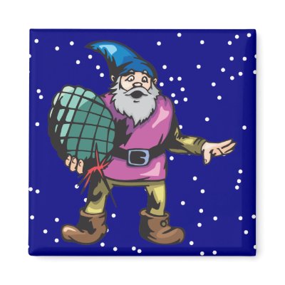 Blue Ornament and Santas Elf Refrigerator Magnets by christmas_tshirts