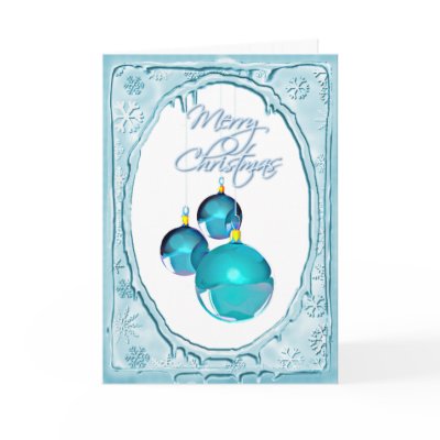 BLUE ORNAMENTS & SNOWFLAKES by SHARON SHARPE Greeting Cards by sharonsharpe