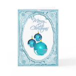 BLUE ORNAMENTS & SNOWFLAKES by SHARON SHARPE Greeting Cards