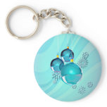 BLUE ORNAMENTS & SNOWFLAKES by SHARON SHARPE Key Chains