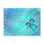 BLUE ORNAMENTS & SNOWFLAKES by SHARON SHARPE postcards