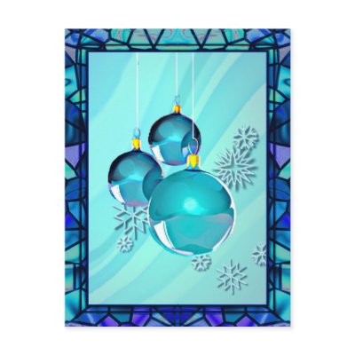 BLUE ORNAMENTS & STAINED GLASS by SHARON SHARPE Post Cards by sharonsharpe