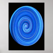 Blue Oval Swirl Pattern Poster