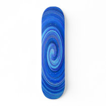 Blue Oval Swirl Pattern Custom Skateboard