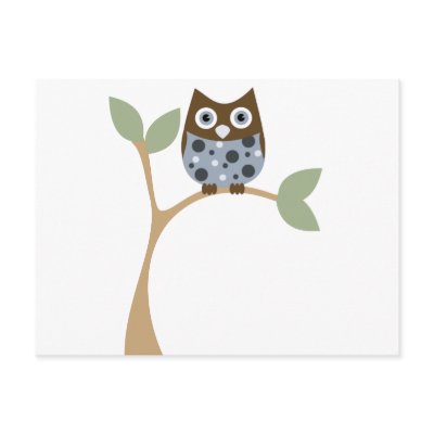 Blue Owl Baby Postcards by candystore
