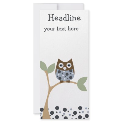 Blue Owl Baby Rack Card Design by candystore