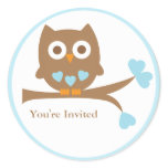 Blue Owl Baby Shower Envelope Seal